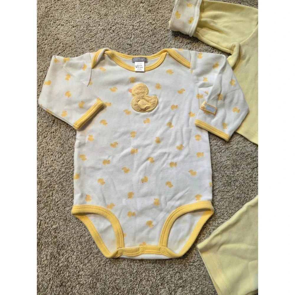 Vintage Carter's‎ 3 piece Infant 3-6 months Yellow Duck Bundle